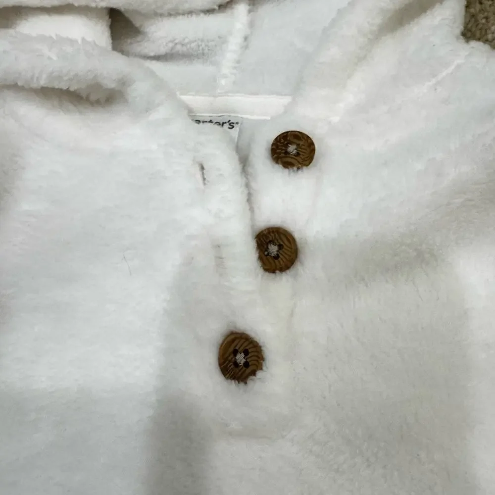 Carter's Plush White Hooded Jacket, size 6m